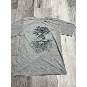 Vintage 1979 Tree of Life, Roots Old Man Face Coming Attractions Blue T Shirt XL
